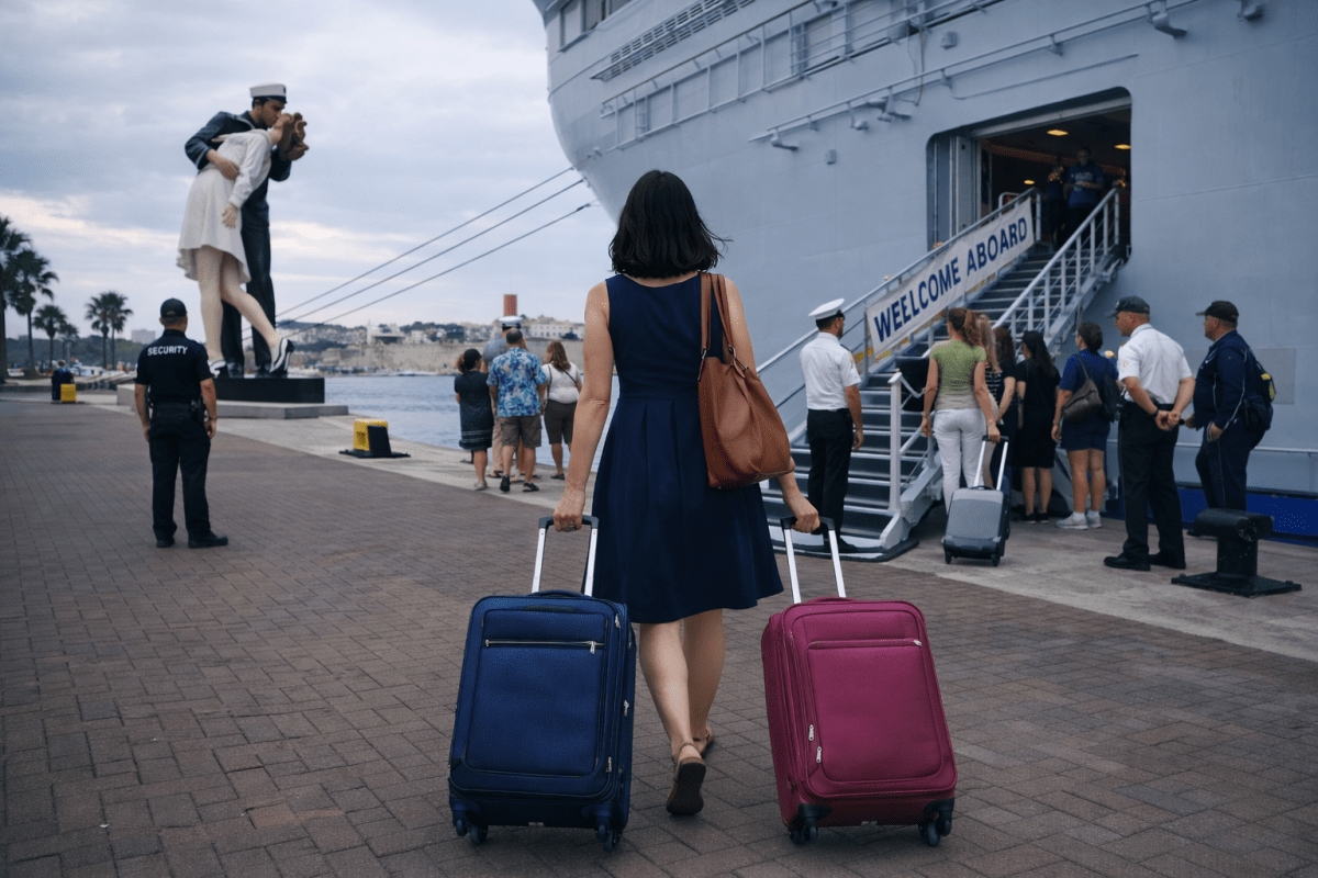 Il primo sguardo dal molo e il primo passo sulla&nbsp;gangway