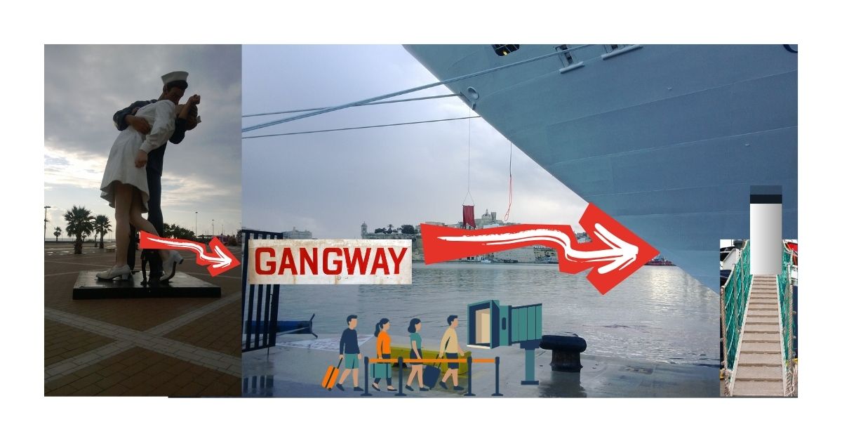 Il primo sguardo dal molo e il primo passo sulla&nbsp;gangway